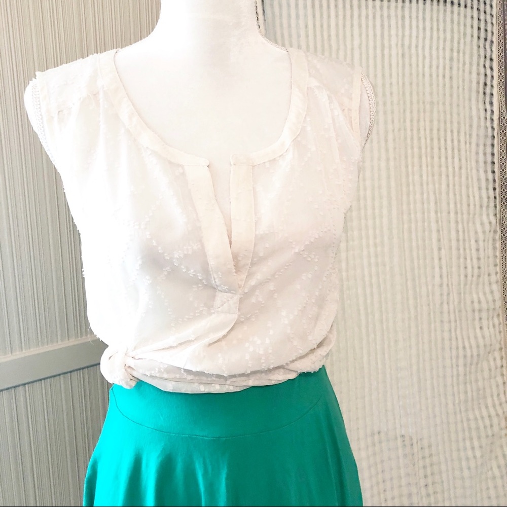 America Eagle | white sheer tank top embroidered